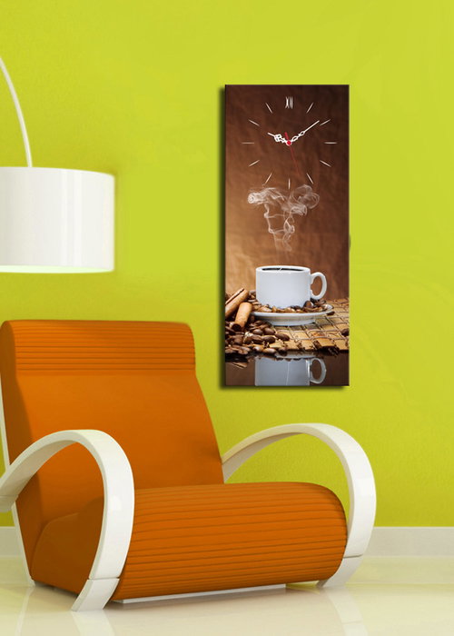 Wallity Reloj de pared decorativo de lienzo Multicolor 30 x 70 cm